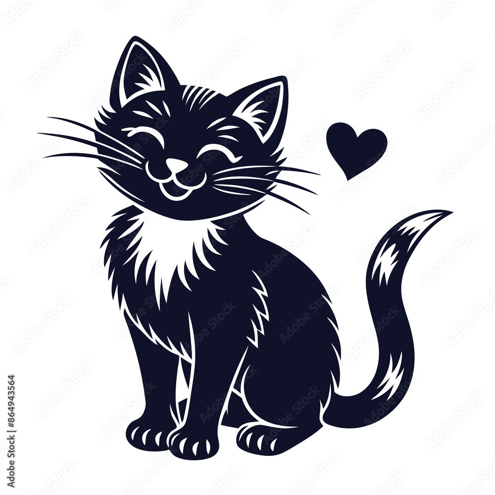 Cat pet sticker Vector Illustration. Cat pet sticker Vector Illustration.