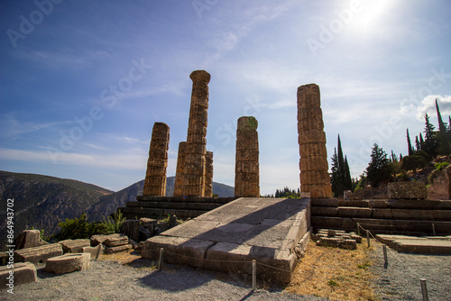 The Treasury of Athens in Delphi Archaeological Ruins of the Oracle of Delphi, Temple of Apollo, and Ancient Sanctuary photo