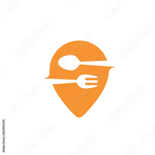 Free Download Eat Finder Spoon and Fork Location vector logo design template - GFXLoad