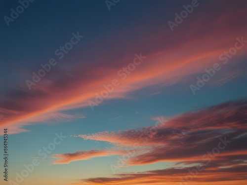 Vivid Sunset Sky. Breathtaking Colors of Orange, Pink, and Blue at Dusk