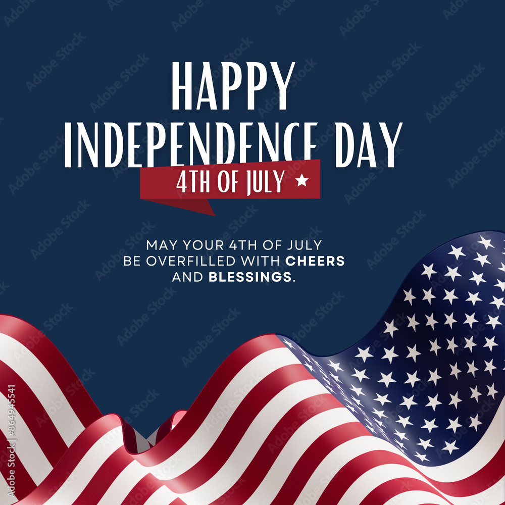 Naklejka premium Celebrate American Independence Day with Pride and Patriotism