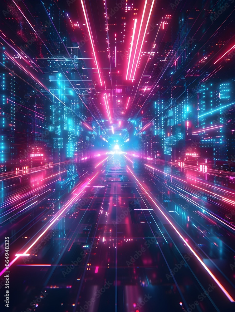 Retro Digital Code Wallpaper with Vibrant Neon Infused Aesthetics and Clear Space Retro Digital Code Wallpaper with Vibrant Neon Infused Aesthetics and Clear Space