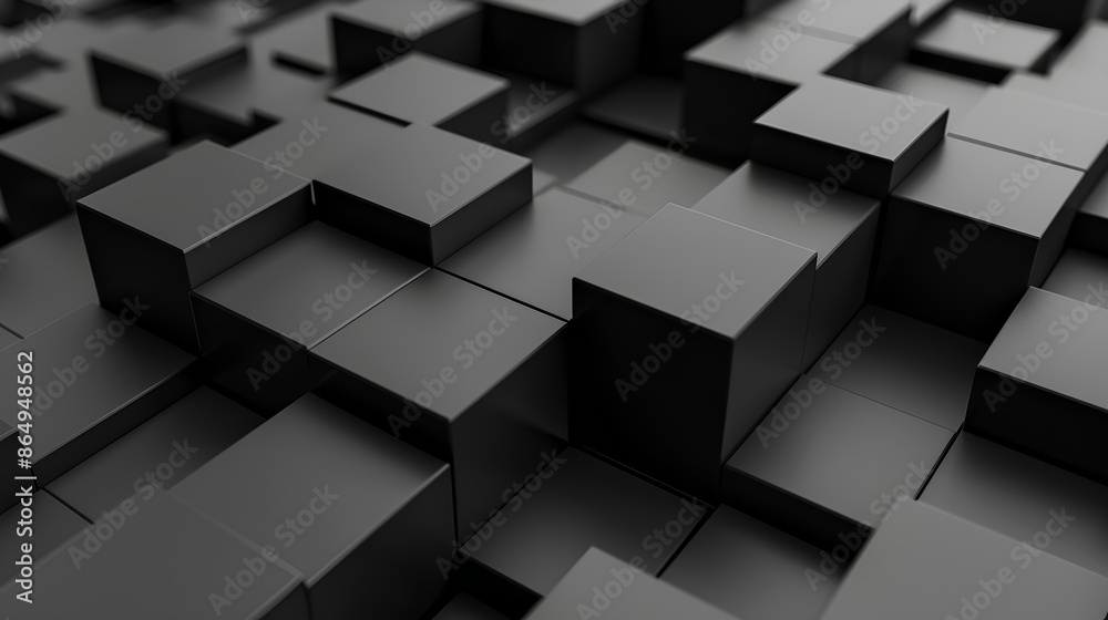 Abstract geometric blocks on a black background Abstract geometric blocks on a black background
