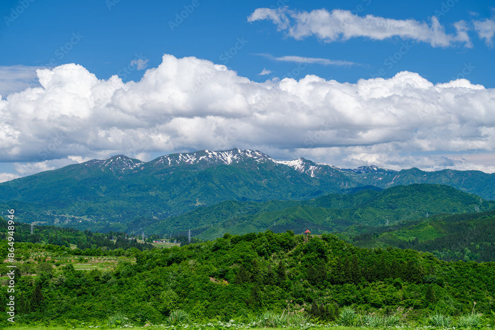 Fototapeta premium 守門岳の残雪