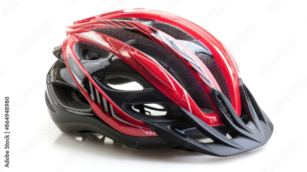 A bike helmet isolated on a white background A bike helmet isolated on a white background