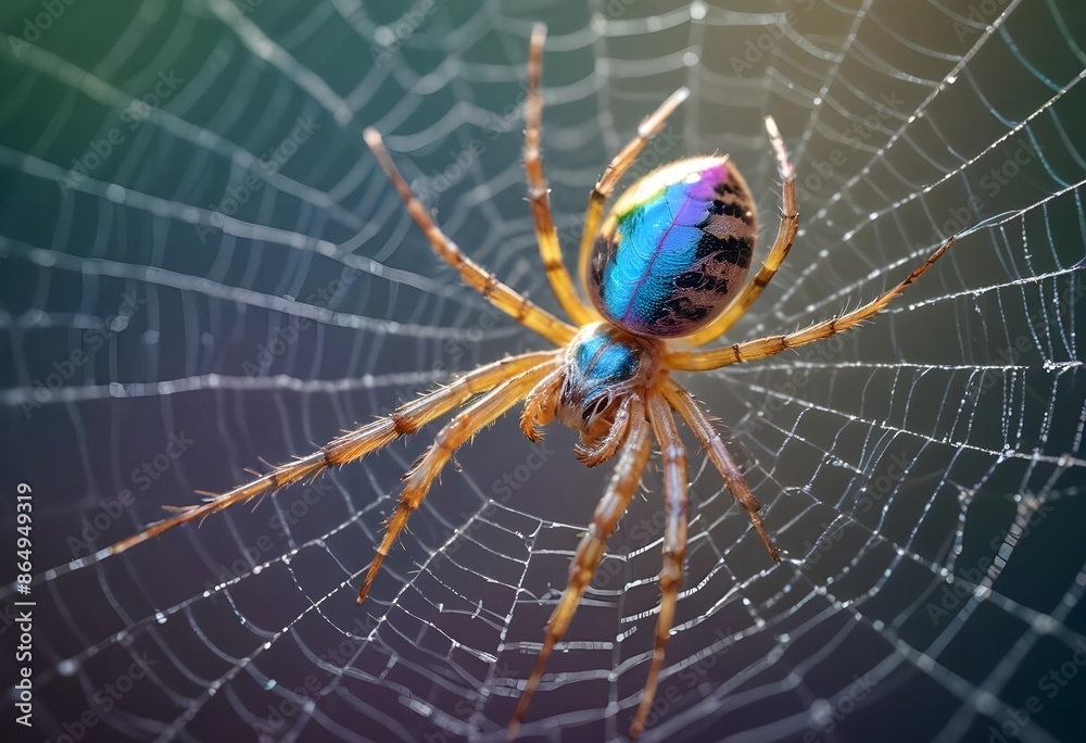 A large spider sitting on a cobweb. Macro photography A large spider sitting on a cobweb. Macro photography