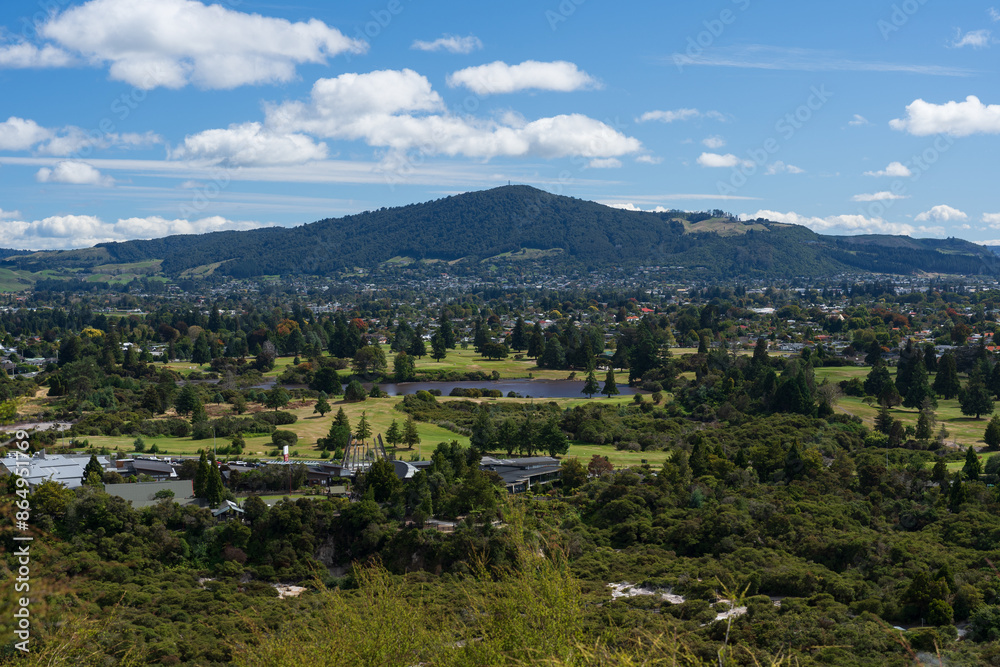 Skyline of the New Zealand resort town of Rotorua Skyline of the New Zealand resort town of Rotorua