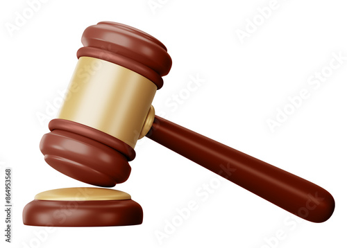 Judge gavel png 3D element, transparent background