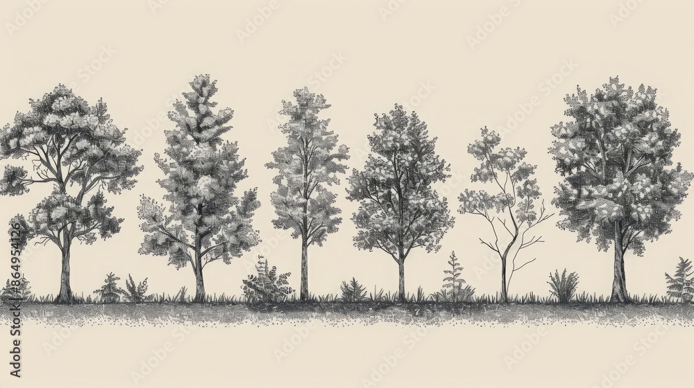 Fototapeta premium silhouette of trees