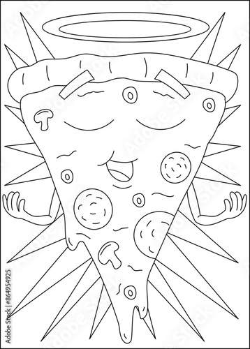 holy fun pizza coloring book page
