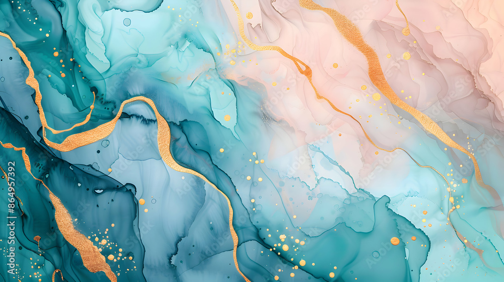 abstract pastel cyan mint liquid marble golden lines background,green liquid watercolor background,generative ai abstract pastel cyan mint liquid marble golden lines background,green liquid watercolor background,generative ai