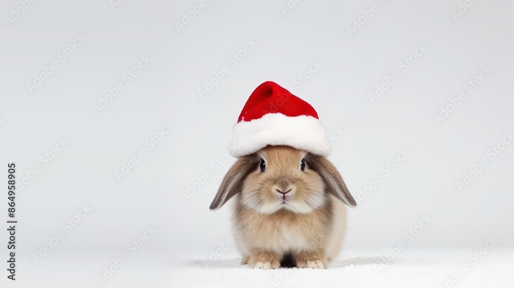 Cute Bunny in a Santa Hat Cute Bunny in a Santa Hat