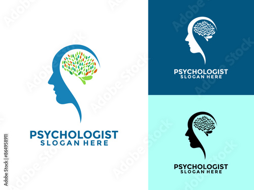 Psychology Mental Health Vector graphic design logo icon, Colorful psychotherapist Logo for Business
