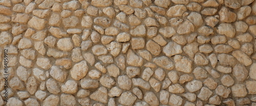 Pebble artificial floor and wall decoration. Home design Conception