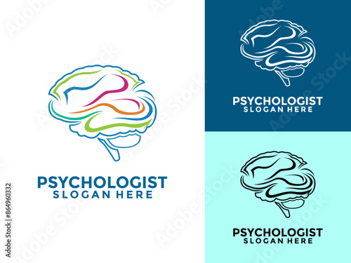 Psychology Mental Health Vector graphic design logo icon, Colorful psychotherapist Logo for Business