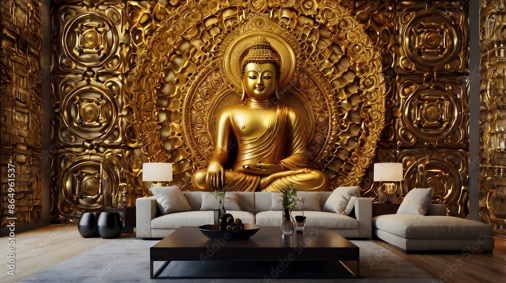 golden buddha statue, ai generated golden buddha statue, ai generated