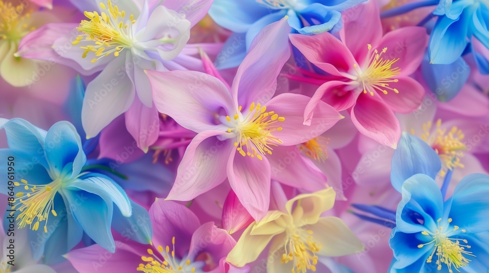 columbine flowers frame, flowers background columbine flowers frame, flowers background