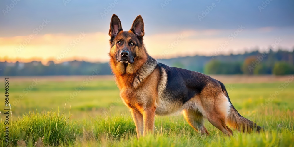 German shepherd dog standing in a field, german shepherd, dog, breed, animal, pet, loyal, intelligent, domestic, canine German shepherd dog standing in a field, german shepherd, dog, breed, animal, pet, loyal, intelligent, domestic, canine