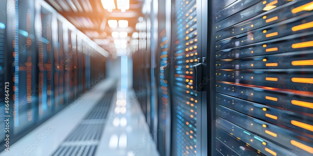 Visual Representation of a Contemporary Data Center with Server Racks ...