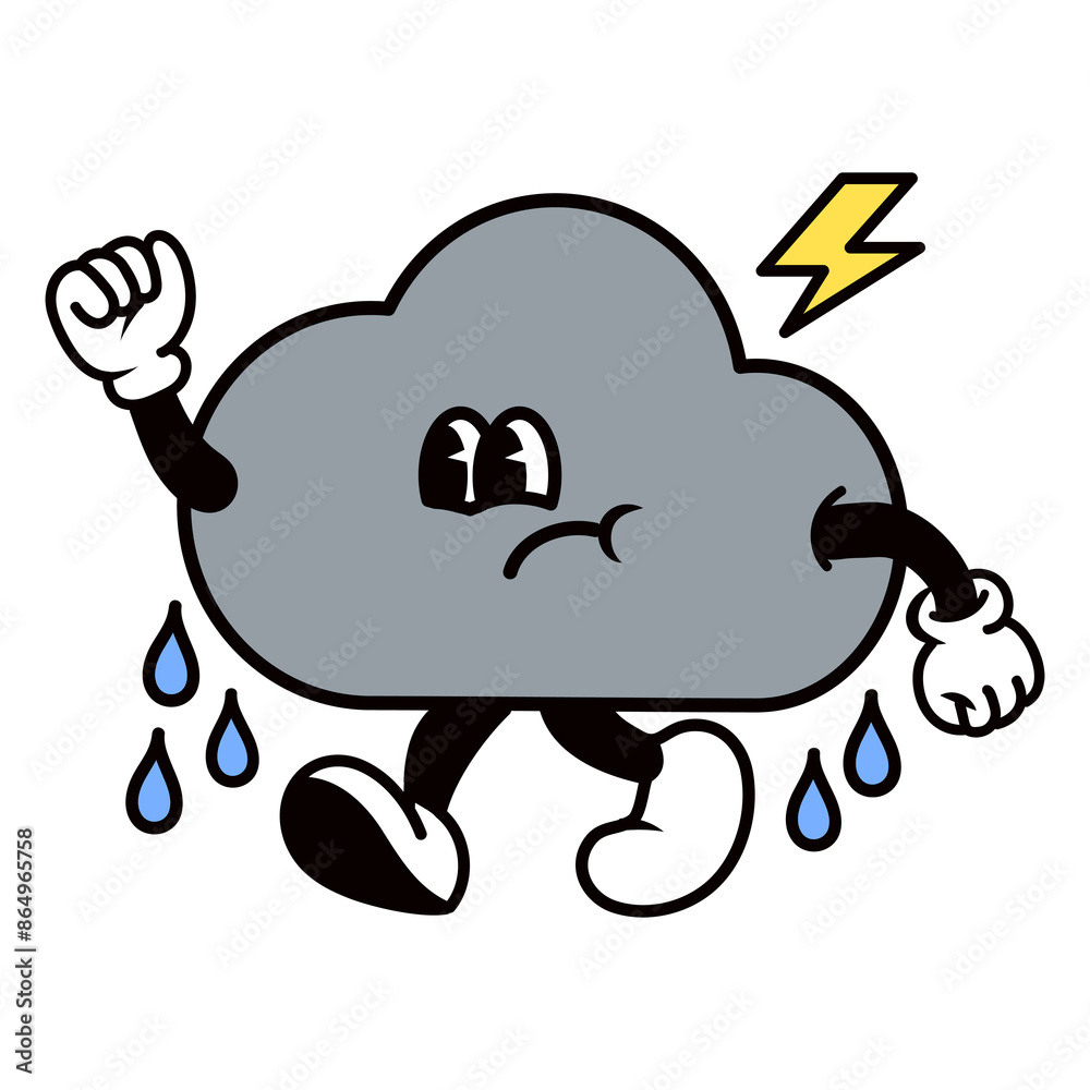 Raining cloud png, weather cartoon character illustration, transparent background Raining cloud png, weather cartoon character illustration, transparent background