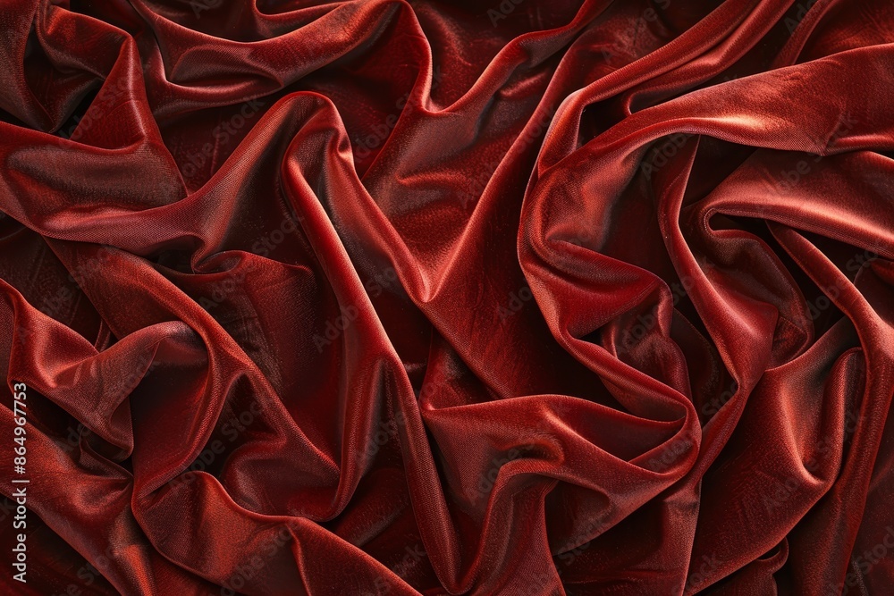 Detailed close-up view of vibrant red velvet fabric texture with intricate weave patterns, A surreal representation of velvet fabric with a plush, velvety feel Detailed close-up view of vibrant red velvet fabric texture with intricate weave patterns, A surreal representation of velvet fabric with a plush, velvety feel