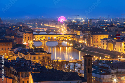 Beautiful view of bridge Ponte Vecchio, Florence, Italy