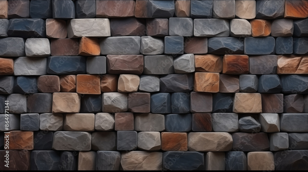 Fototapeta premium A wall made of bricks in different colors