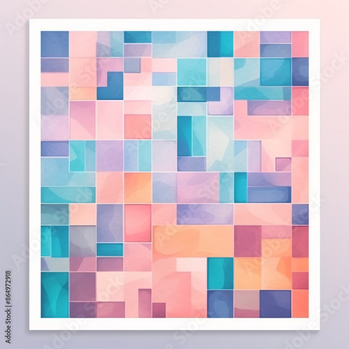 Abstract Color Palette Grid Artwork