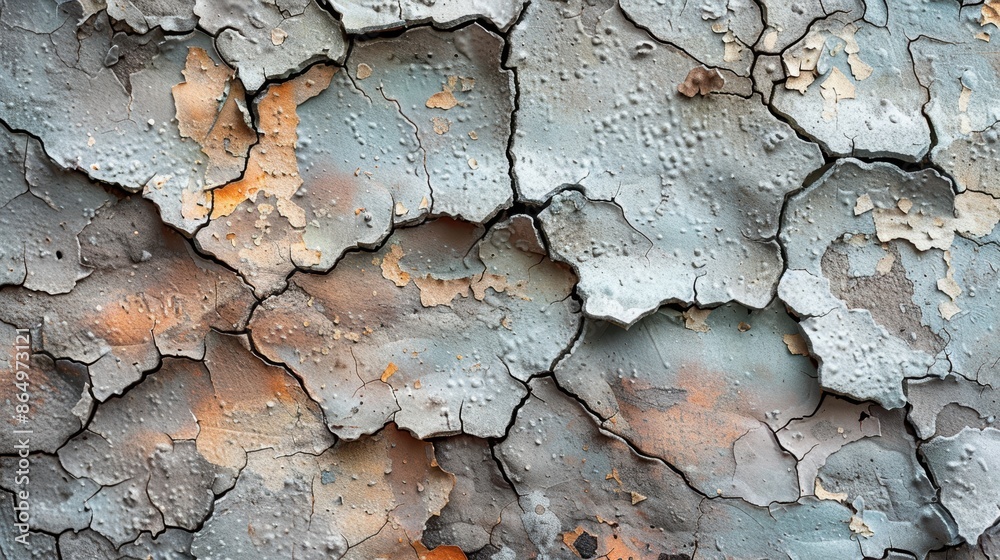 Macro shot of cracked dry paint on an old wall. Macro shot of cracked dry paint on an old wall.