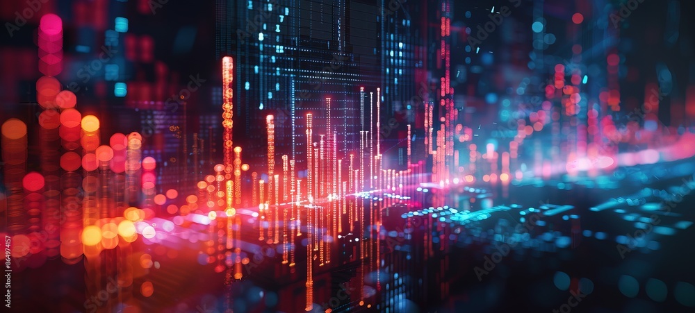 Fototapeta premium invesment backgorund with copy space, digital style