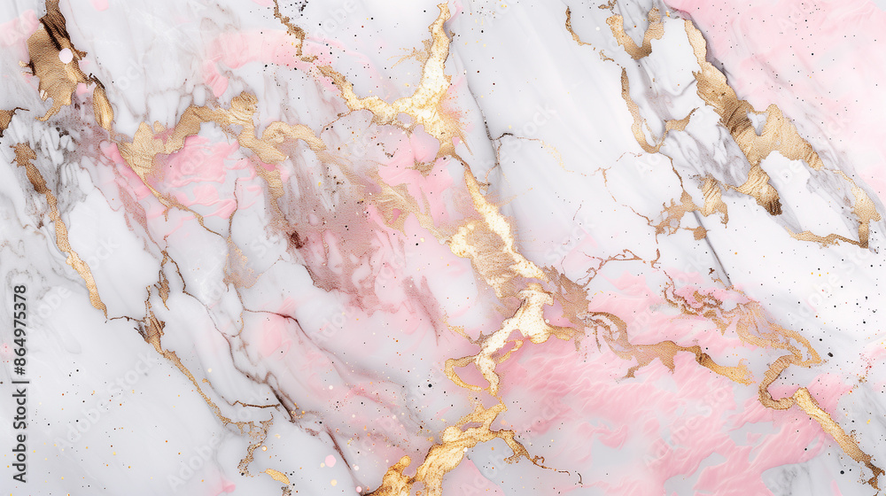 Naklejka premium photorealistic white marble image with gold/pink 