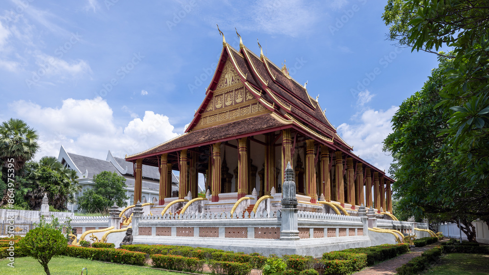Haw Phra Kaew in Vientiane, Laos, Former temple of the Emerald Buddha and museum of religious arts, Haw Phra Kaew or Temple of the emerald buddha in Vientiane, Laos, Southeast Asia. Haw Phra Kaew in Vientiane, Laos, Former temple of the Emerald Buddha and museum of religious arts, Haw Phra Kaew or Temple of the emerald buddha in Vientiane, Laos, Southeast Asia.