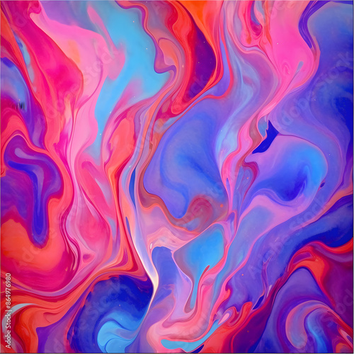 Abstract Fluid Painting in Pastel Colors