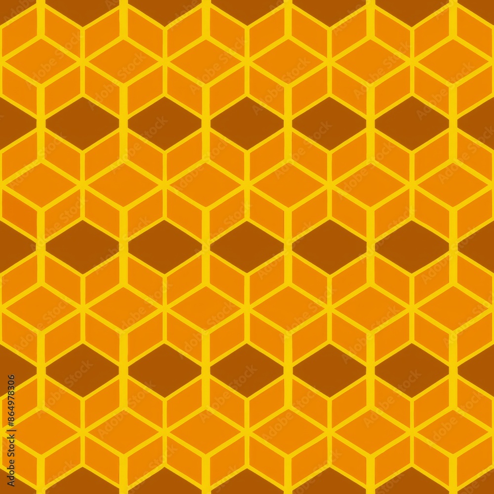 custom made wallpaper toronto digitalSeamless pattern of honeycomb grids with alternating solid and dashed lines, Generative AI