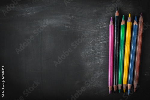 Blank black chalkboard background Generative Ai 