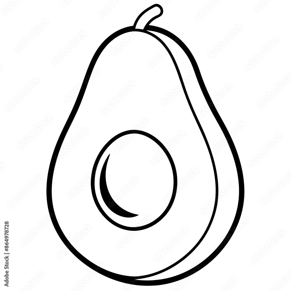 avocado outline coloring book page line art illustration digital drawing avocado outline coloring book page line art illustration digital drawing
