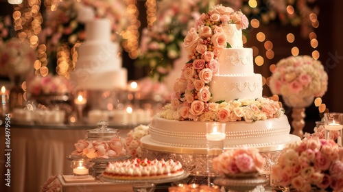 Decorate your wedding reception with stunning accents and a delectable cake that captures the magic of your special day © Nicat