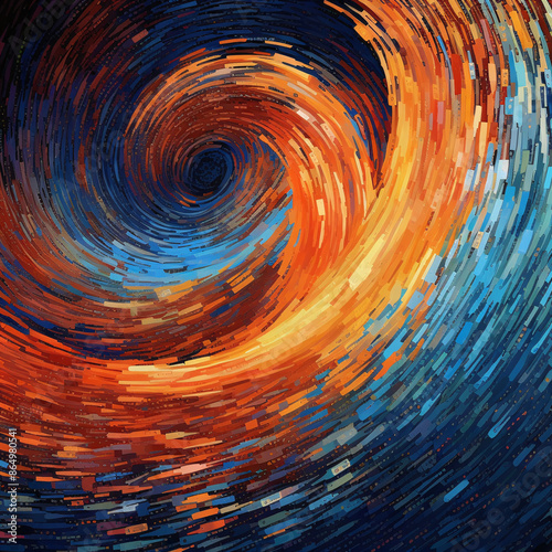 Abstract Spiral Artwork with Colorful Texture