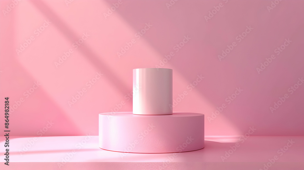 pink podium product display.pink podium on empty solid pastel background,generative ai pink podium product display.pink podium on empty solid pastel background,generative ai