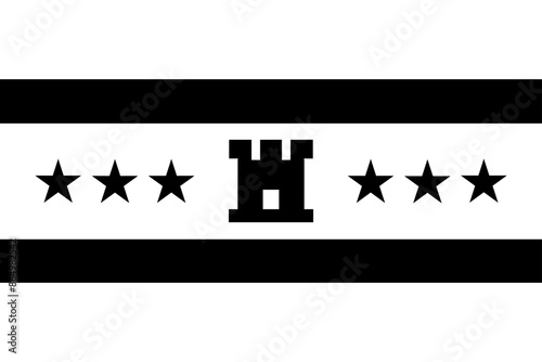 Black and white Drenthe flag vector illustration isolated. Province of the Netherlands, National symbol of region. Patriotic sign.