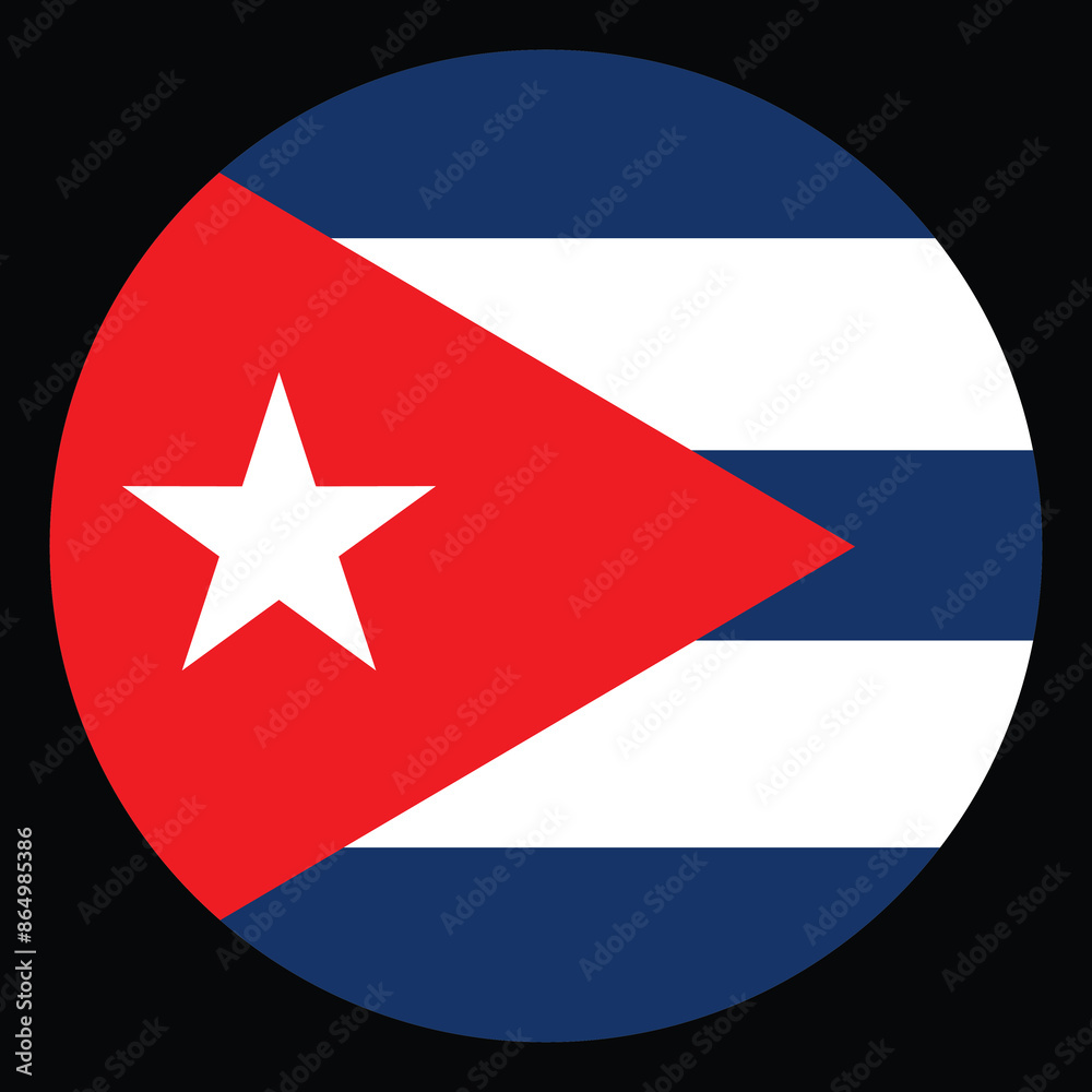 Circle badge Cuba flag button vector illustration isolated. Caribbean state national symbol. Island Cuba patriotic sign. Central America country. Roundel Cuba flag emblem banner. Circle badge Cuba flag button vector illustration isolated. Caribbean state national symbol. Island Cuba patriotic sign. Central America country. Roundel Cuba flag emblem banner.