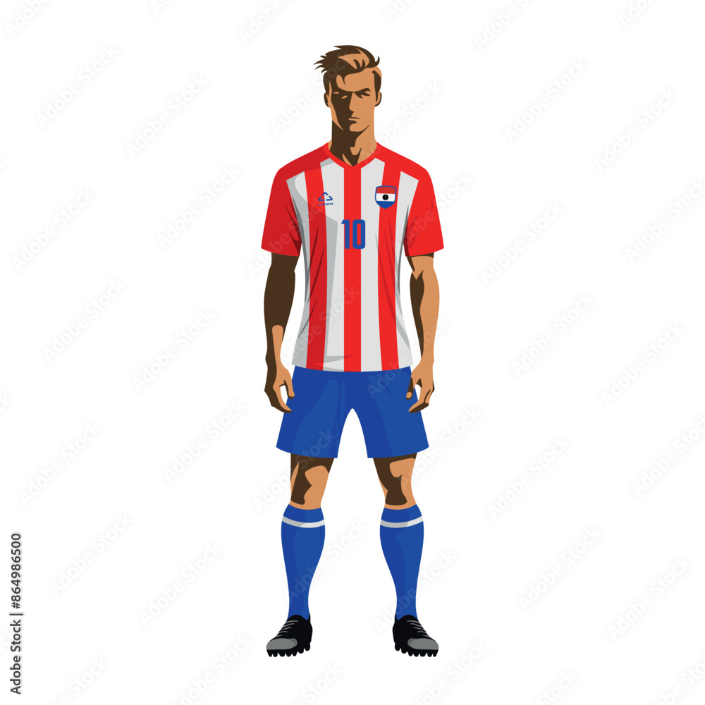 Soccer player in Paraguay team uniform Soccer player in Paraguay team uniform