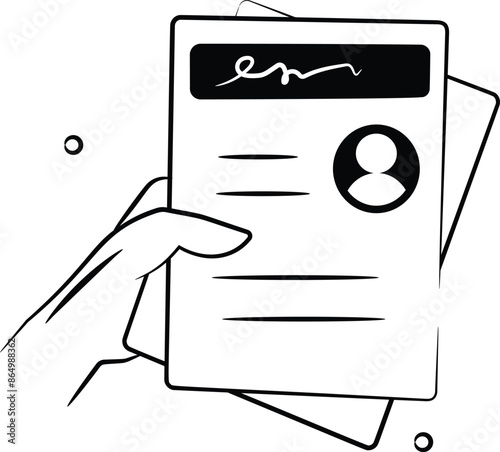 Modern doodle vector of resume, get hold this beautifully design icon of curriculum vitae