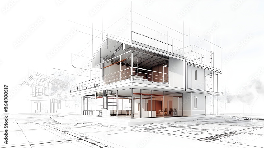 Architectural Blueprint of Structural House Manufacturing Facility Architectural Blueprint of Structural House Manufacturing Facility