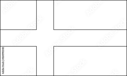 Graphic Swedish flag vector illustration isolated. Scheme of Sweden Flag contour vector. Scandinavian state.