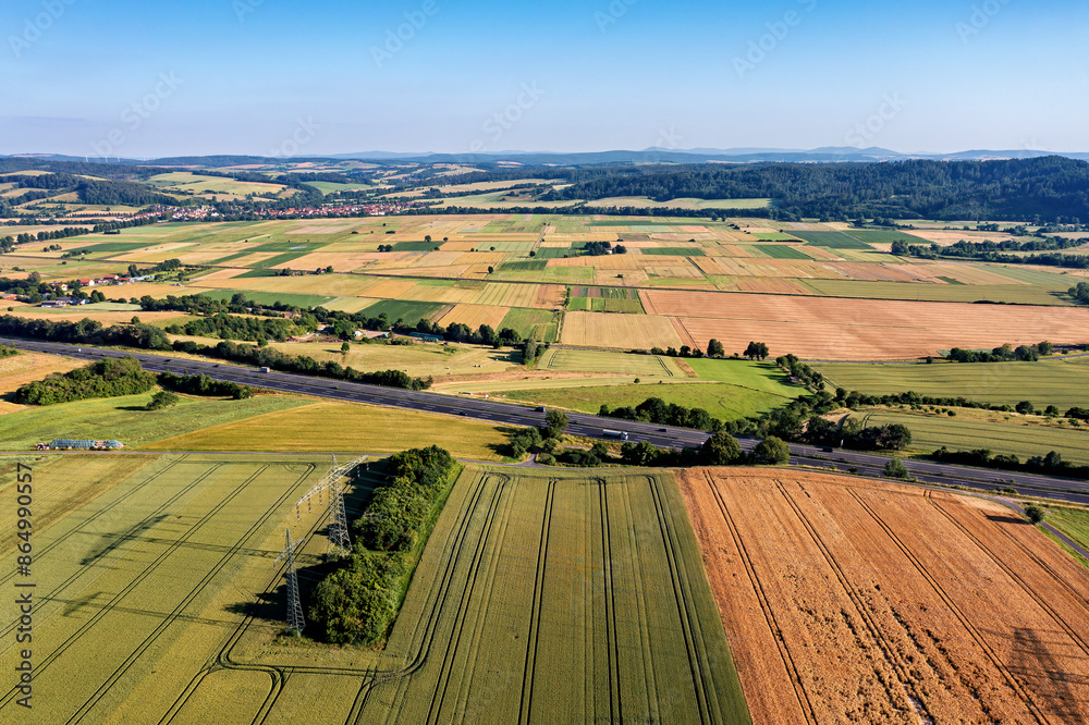 Fototapeta premium The Werra Valley at Herleshausen between Hesse and Thuringia
