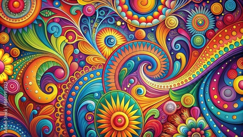 Abstract background of colorful swirls and patterns, abstract, background, texture, vibrant, colorful, design, artistic