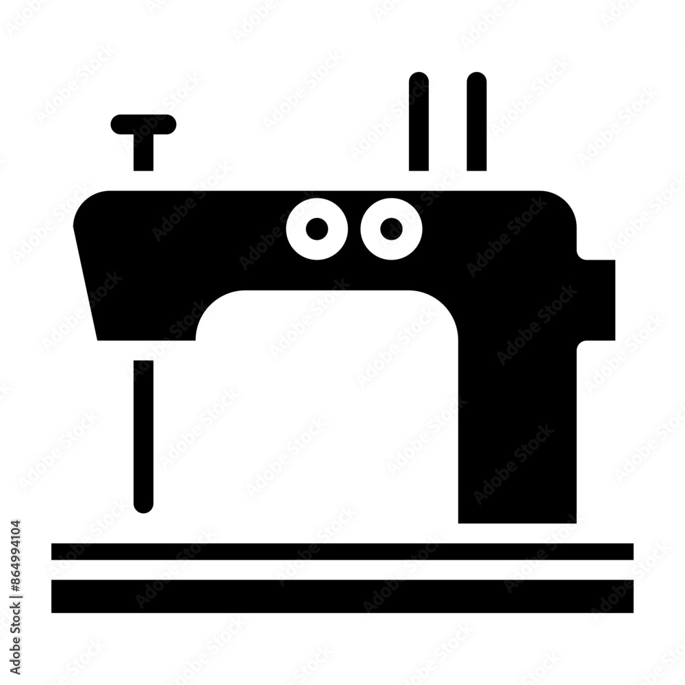 Sewing Machine Vector Glyph Icon Design Sewing Machine Vector Glyph Icon Design