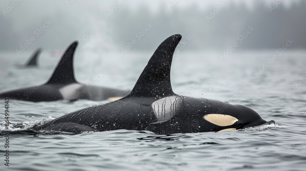 Fototapeta premium Orca Whale Swimming with His Group