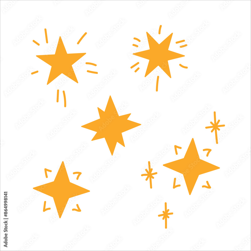 Stars in doodle style. Vector illustration on a white background. Stars in doodle style. Vector illustration on a white background.